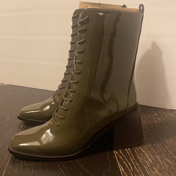 Sam Edeleman Westie Army Green Leather Boot - Picture 6 of 8
